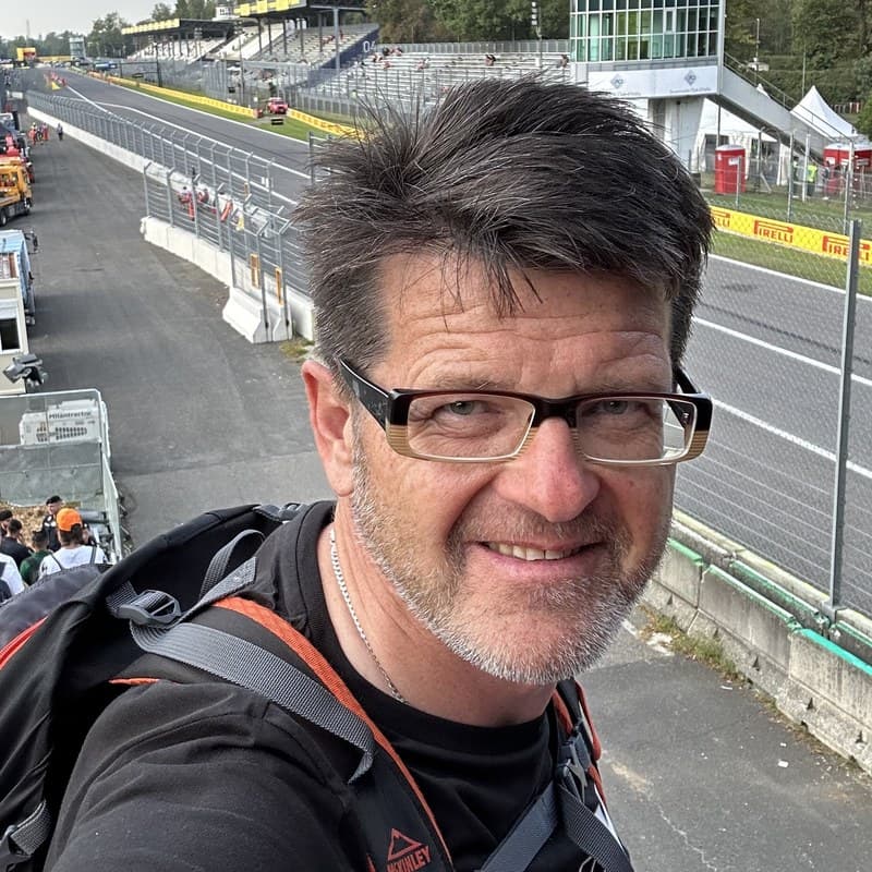 Vidmantas Sakalys at the Monza pit straight, September 2023